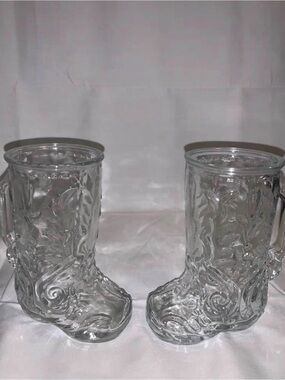 Clear Glass Boot-Shaped Decorative Vases - Home Accents